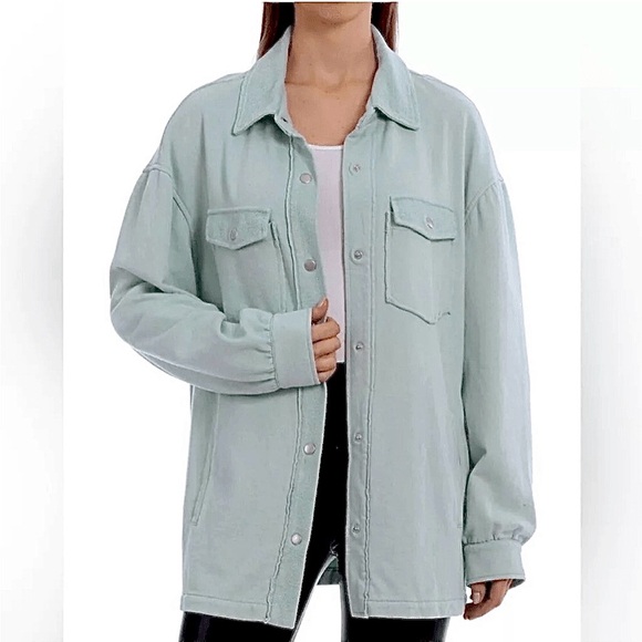 Anthropologie Jackets & Blazers - NWT - Anthropologie | Avec Les Filles – Oversized Shacket – Seafoam Green – Sz S